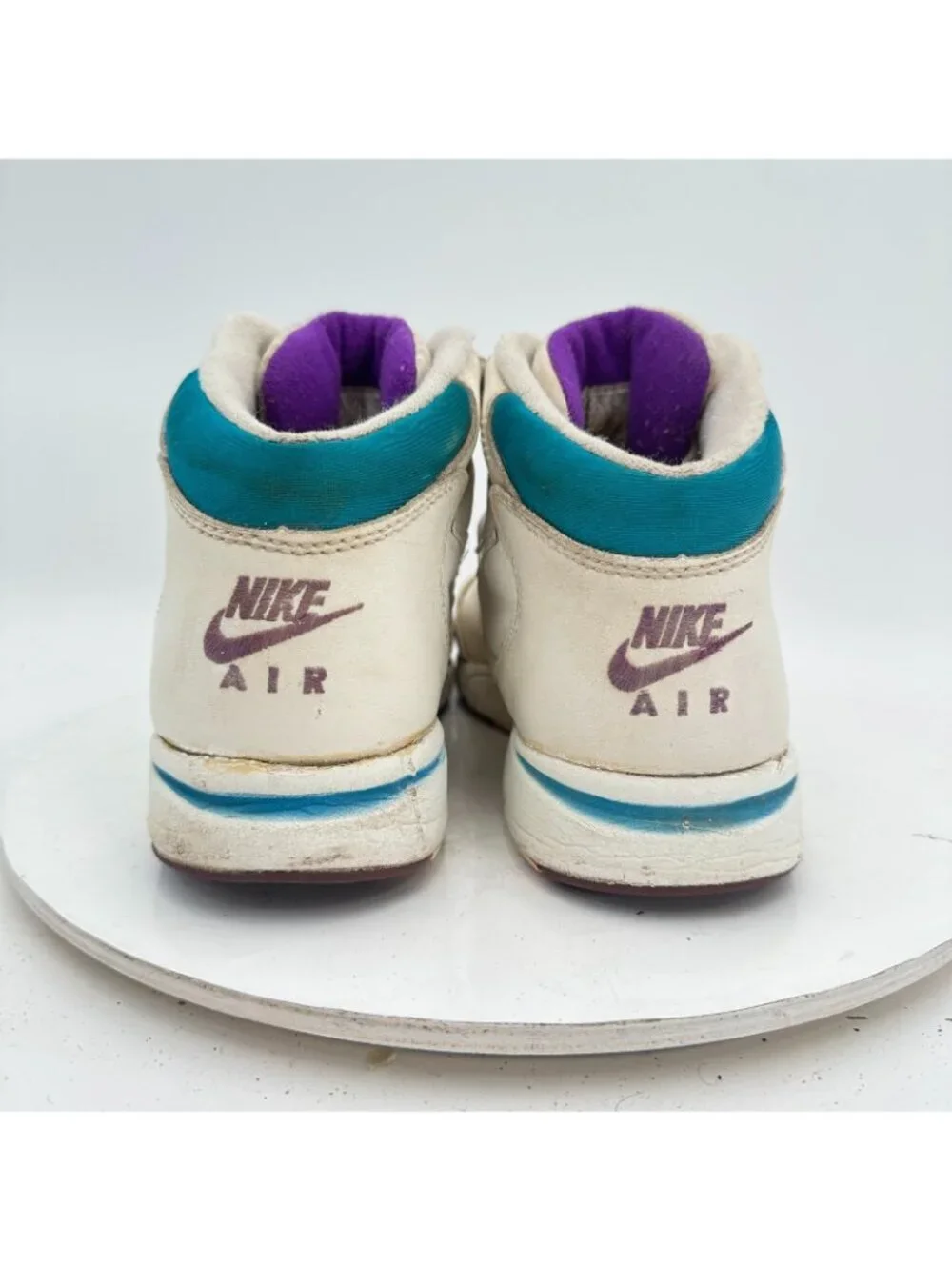 Vintage Nike Air Women Size 8 White Teal Purple Shoes Made In China